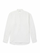 Richard James - Grandad-Collar Cotton-Gauze Half-Placket Shirt - White