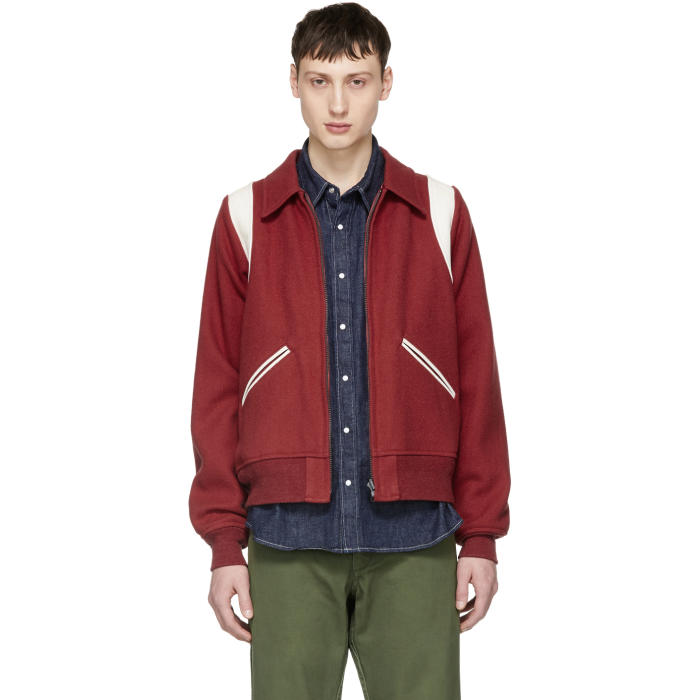 Visvim Reversible Red Vintage Troupe Bomber Jacket Visvim