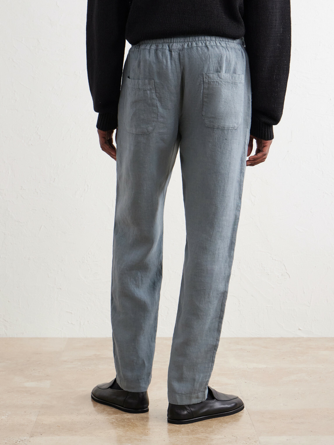 FEDELI - Straight-Leg Linen Drawstring Trousers - Gray