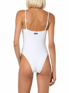 MC2 Saint Barth Woman White Ribbed One Piece Swimsuit