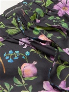 Desmond & Dempsey - Persephone Floral-Print Organic Cotton-Poplin Pyjama Shorts - Black