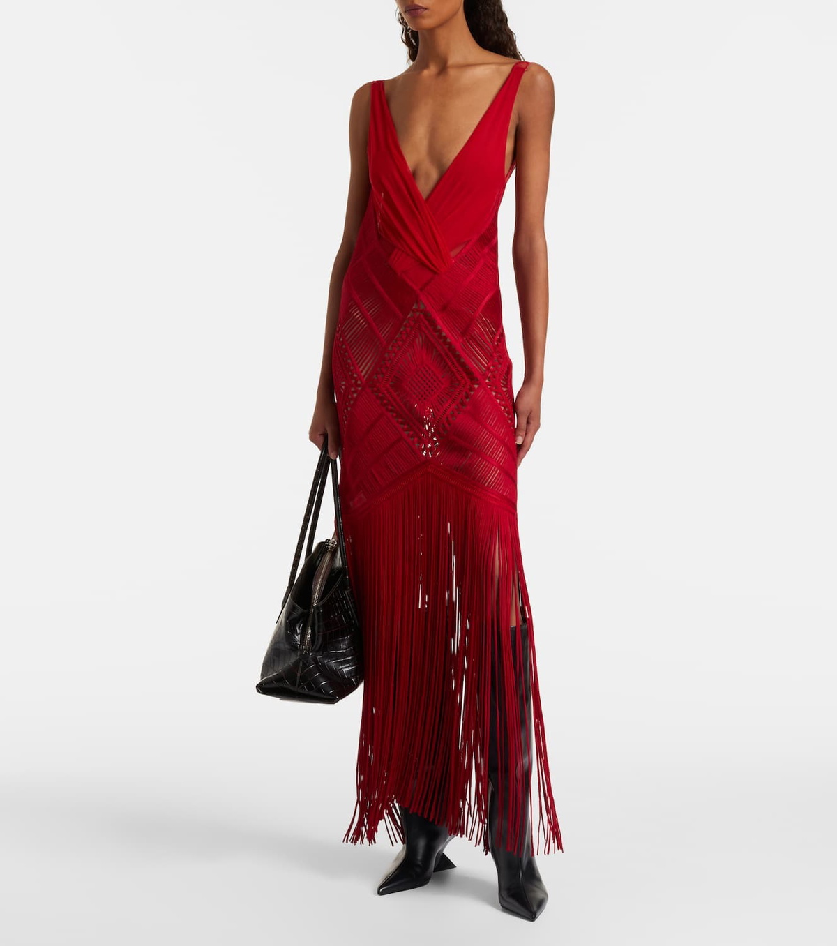 The Attico Soutache embroidered tulle cocktail dress