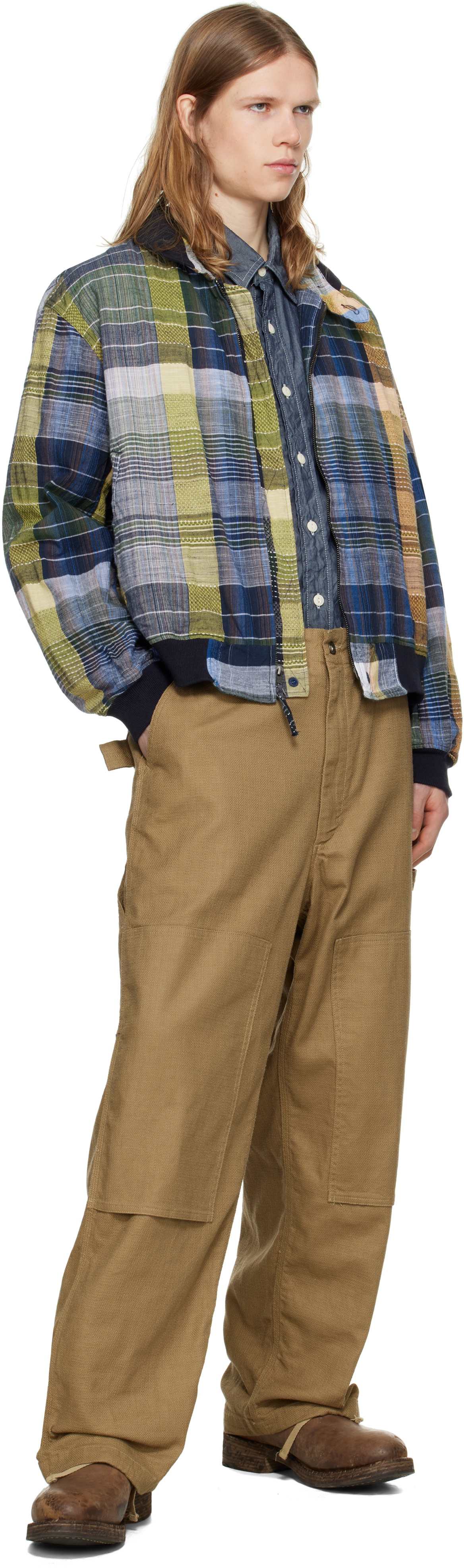 Engineered Garments Navy & Yellow LL Bomber Jacket