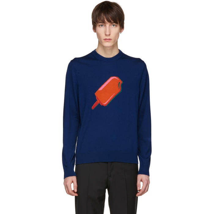 Photo: PS by Paul Smith Navy Merino Popsicle Sweater 