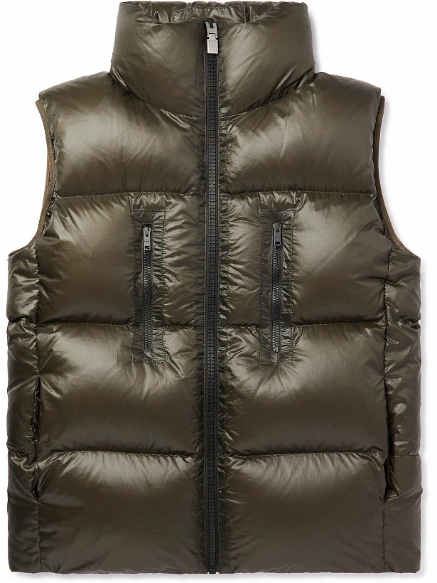 Photo: Givenchy - Logo-Embroidered Quilted Shell Down Gilet - Green