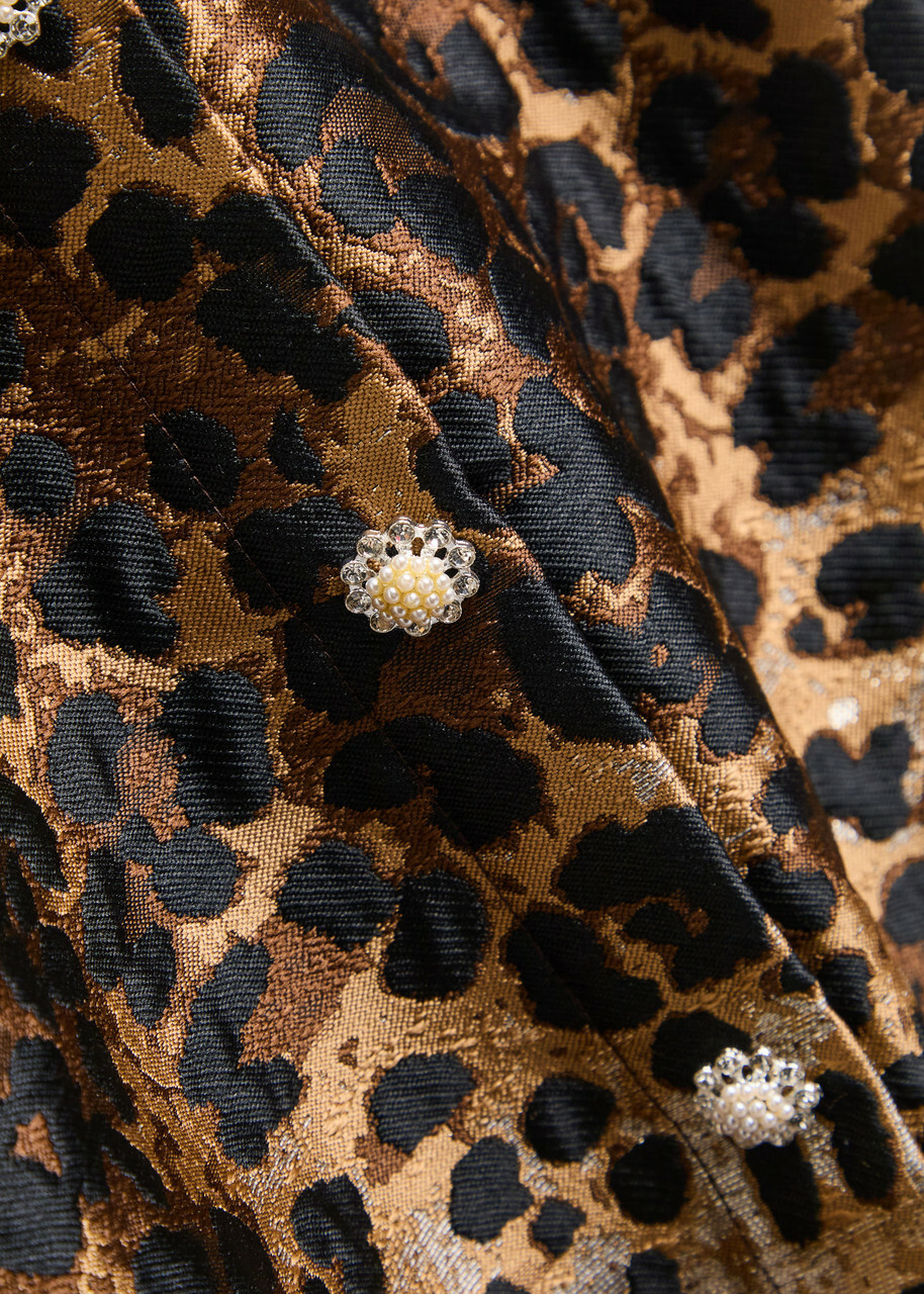 Sister Jane Suite Leopard-jacquard Woven Midi Dress