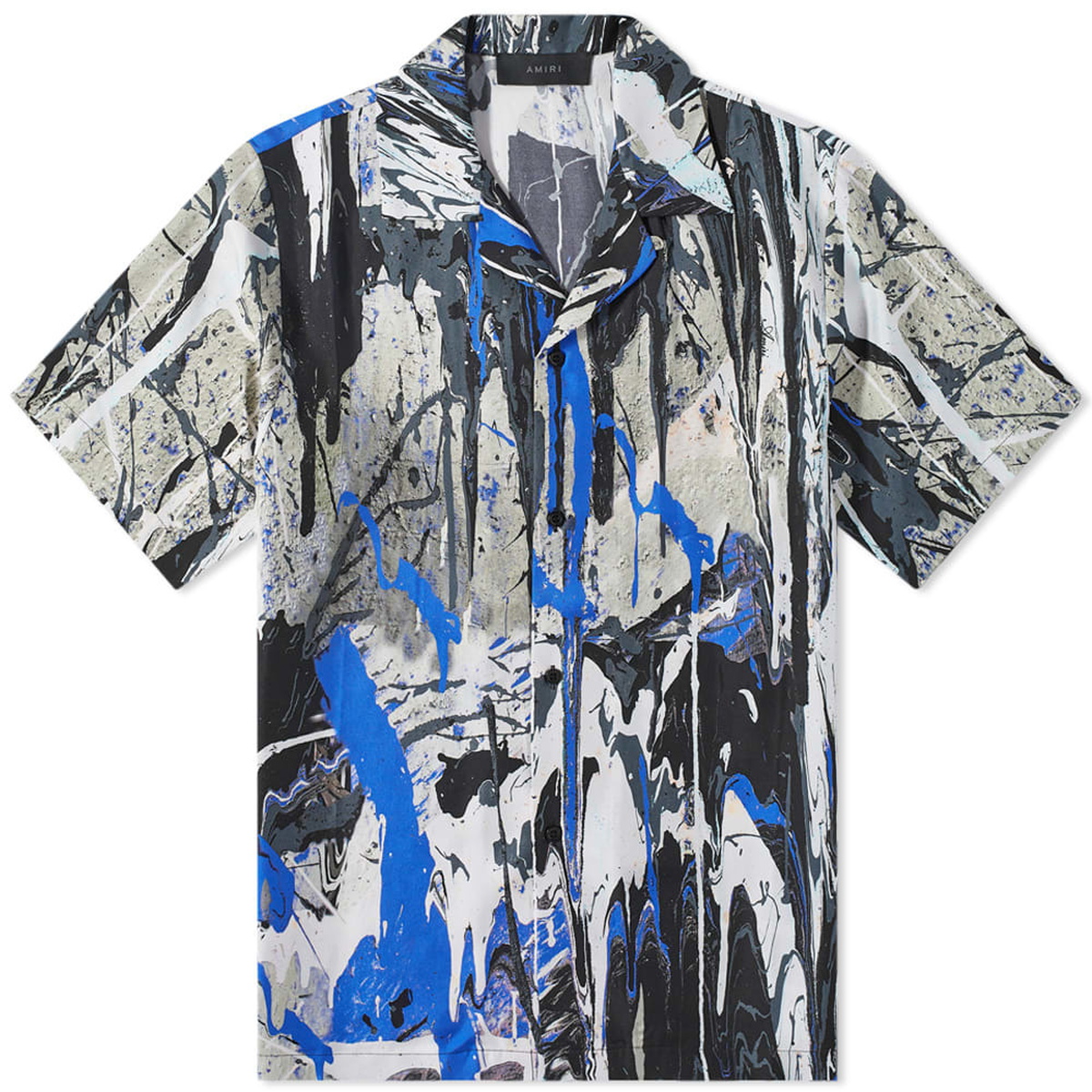 AMIRI Silk Paint Splatter Bowling Shirt