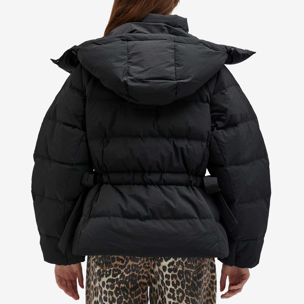 GANNI Women's Tech Seersucker Oversized Puffer Jacket in