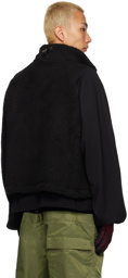 SPENCER BADU Black Asymmetrical Zip-Up Sweater