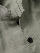 Boglioli - Slim-Fit Nehru-Collar Herringbone Linen Jacket - Gray