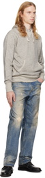 RRL Gray Boxy-Fit Hoodie