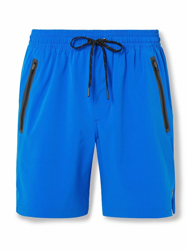 Photo: Outerknown - Outbound Straight-Leg Stretch Recycled-Shell Drawstring Shorts - Blue