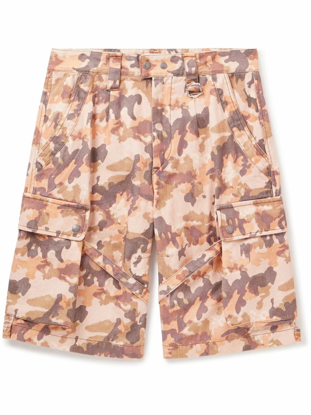 Photo: Isabel Marant - Elwyn Straight-Leg Camouflage-Print Cotton-Twill Cargo Shorts - Orange