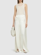 RALPH LAUREN COLLECTION Linen Blend Split Wide Pants