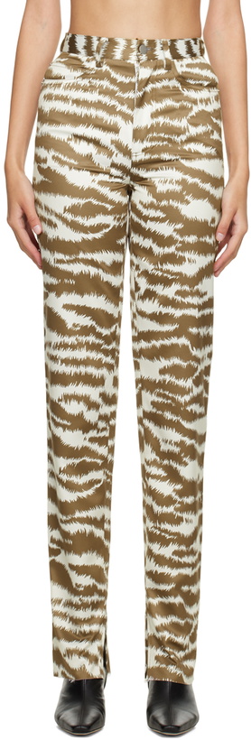 Photo: JUNEYEN Brown & Off-White Tiger Trousers