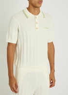 Casablanca Tennis Bouclé Polo Shirt Off White