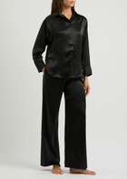 Fleur OF England Fleur du Jour Silk-satin Pyjama Trousers Black