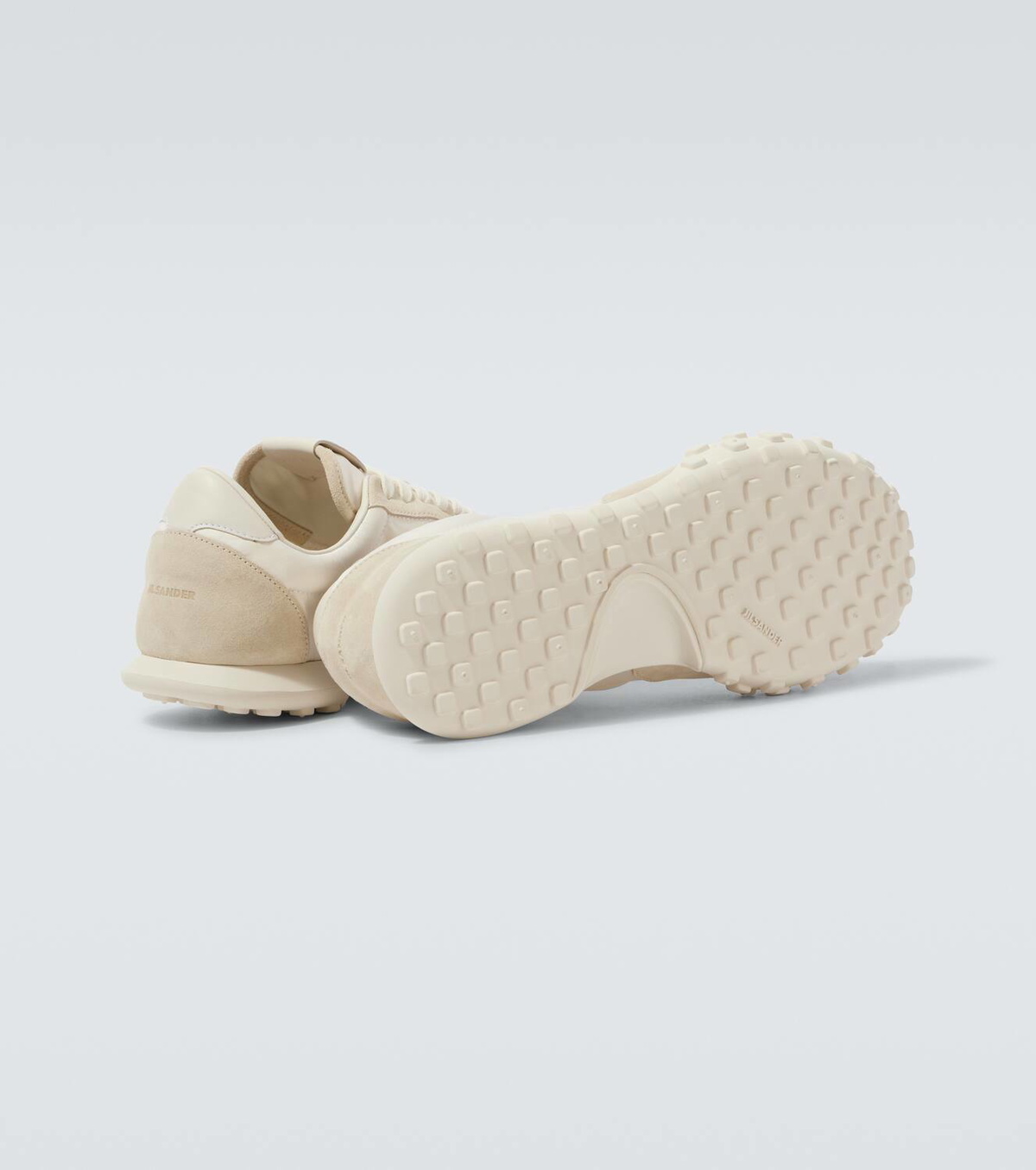 スニーカー Jil Sander White Leather And Suede Moon Sneakers JIL SANDER Moon suede and shell sneakers | NET-A-PORTER