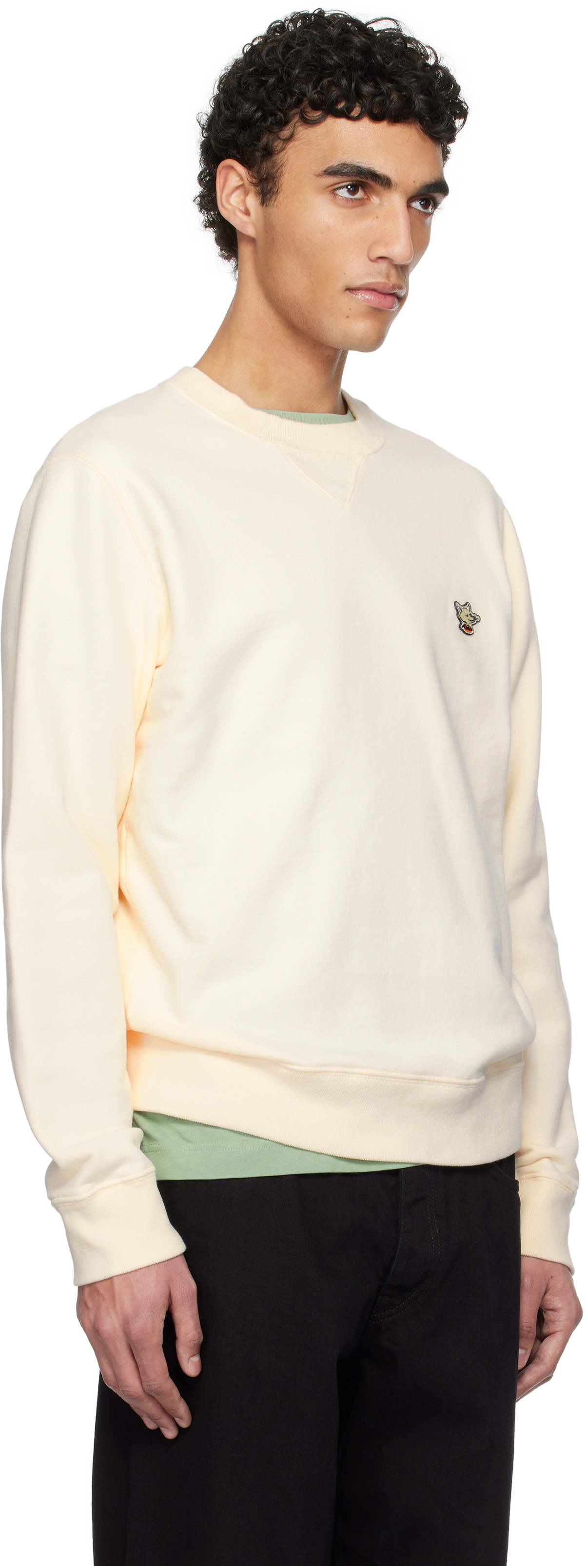 Maison Kitsuné Off-White Barista Fox Patch Regular Sweatshirt
