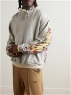 KAPITAL - Peckish Maria Cotton-Jersey and Quilted Shell Sweatshirt - Gray