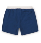 Brunello Cucinelli - Mid-Length Logo-Print Swim Shorts - Blue