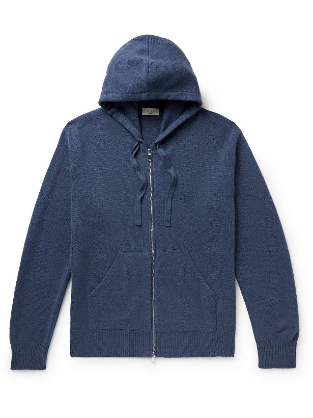 Photo: Altea - Wool and Cashmere-Blend Zip-Up Hoodie - Blue