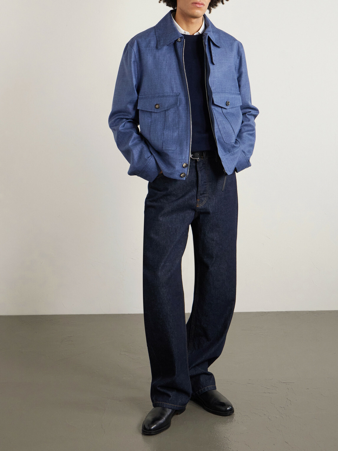 Gabriela Hearst - Filipo Wool, Silk and Linen-Blend Jacket - Blue