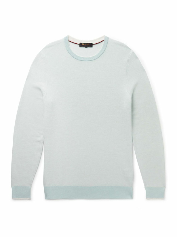 Photo: Loro Piana - Wool and Cashmere-Blend Sweater - Blue