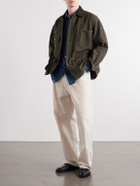 OrSlow - Corduroy-Trimmed Cotton-Drill Jacket - Green
