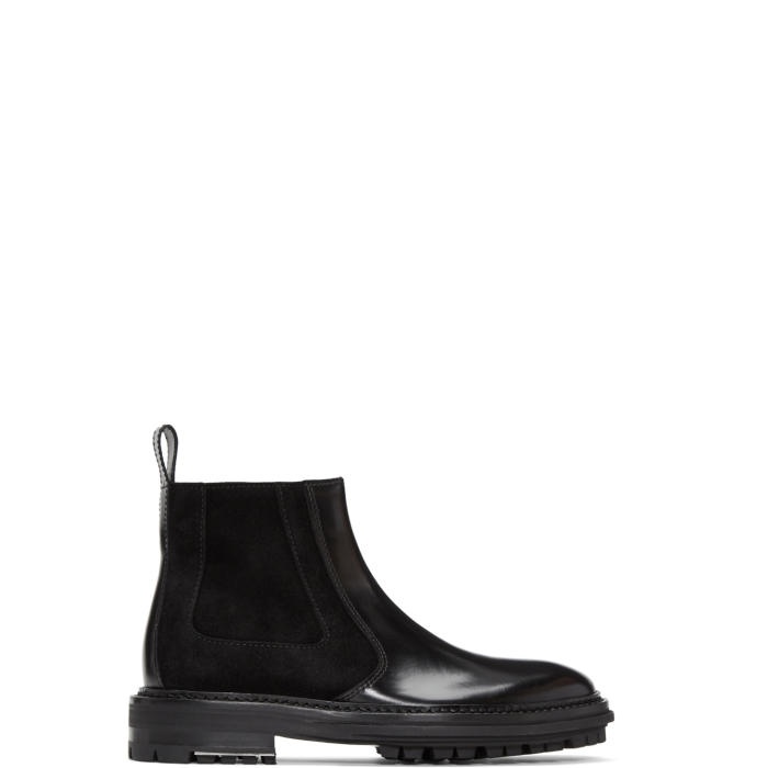 Photo: Lanvin Black Leather and Suede Chelsea Boots