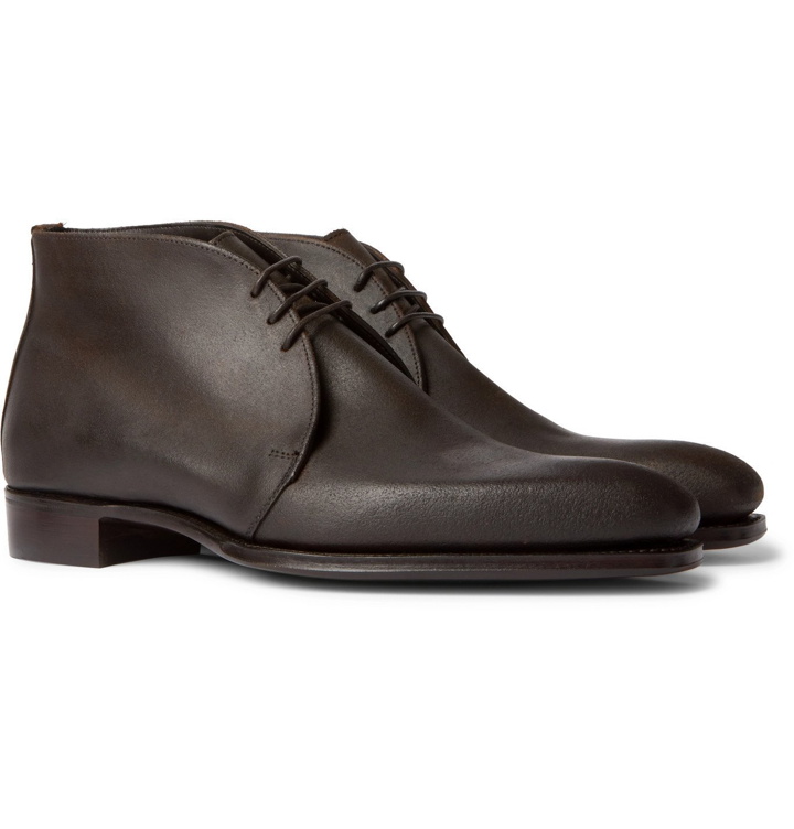 Photo: Kingsman - George Cleverley Suede Chukka Boots - Brown
