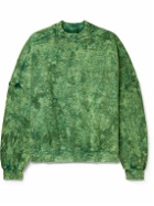 Monitaly - Throwing Fits Mock-Neck Tie-Dyed Cotton-Jersey Sweatshirt - Green
