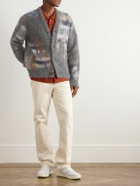 Mr P. - Brushed Jacquard-Knit Cardigan - Gray