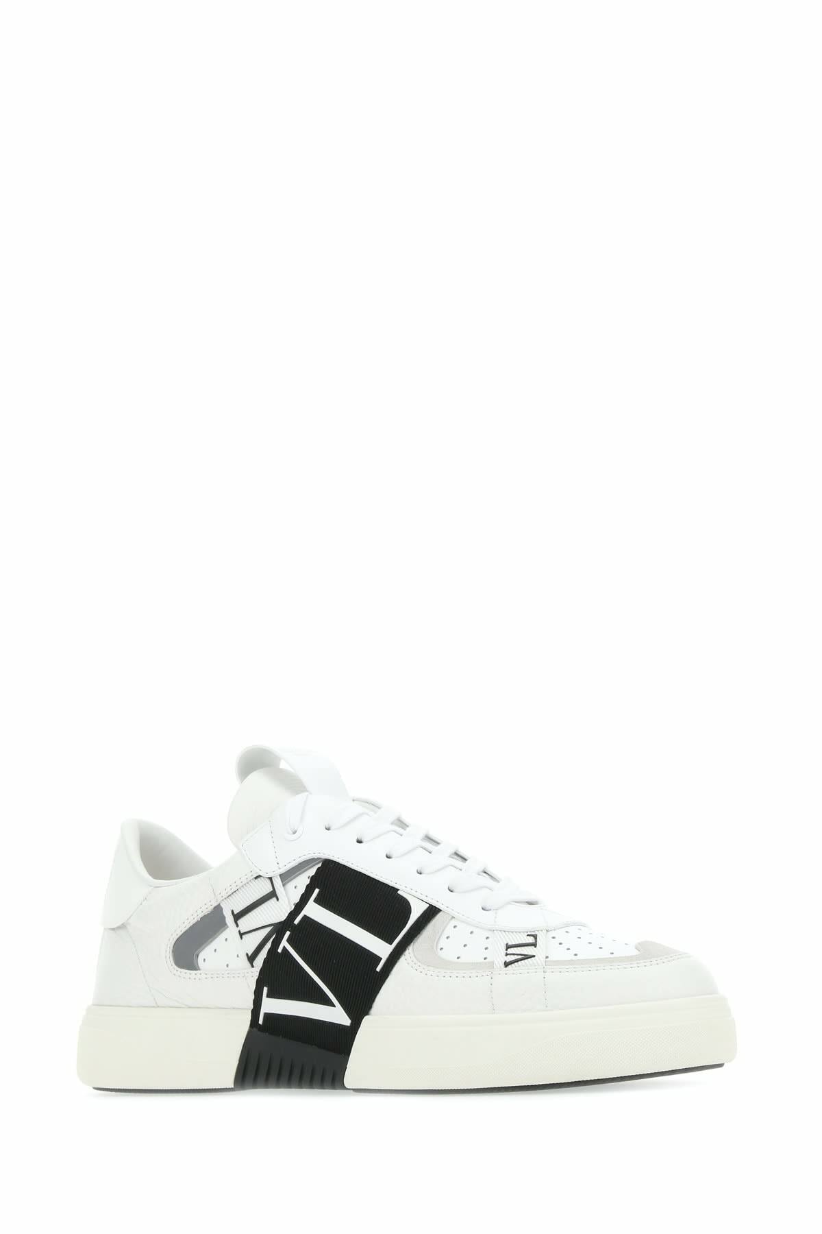 Valentino Garavani White Calf Leather Bos Taurus Athletic Sneakers