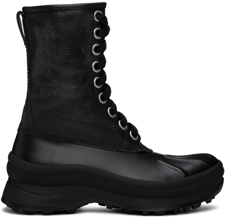 Photo: Jil Sander Black Leather Lace-Up Boots