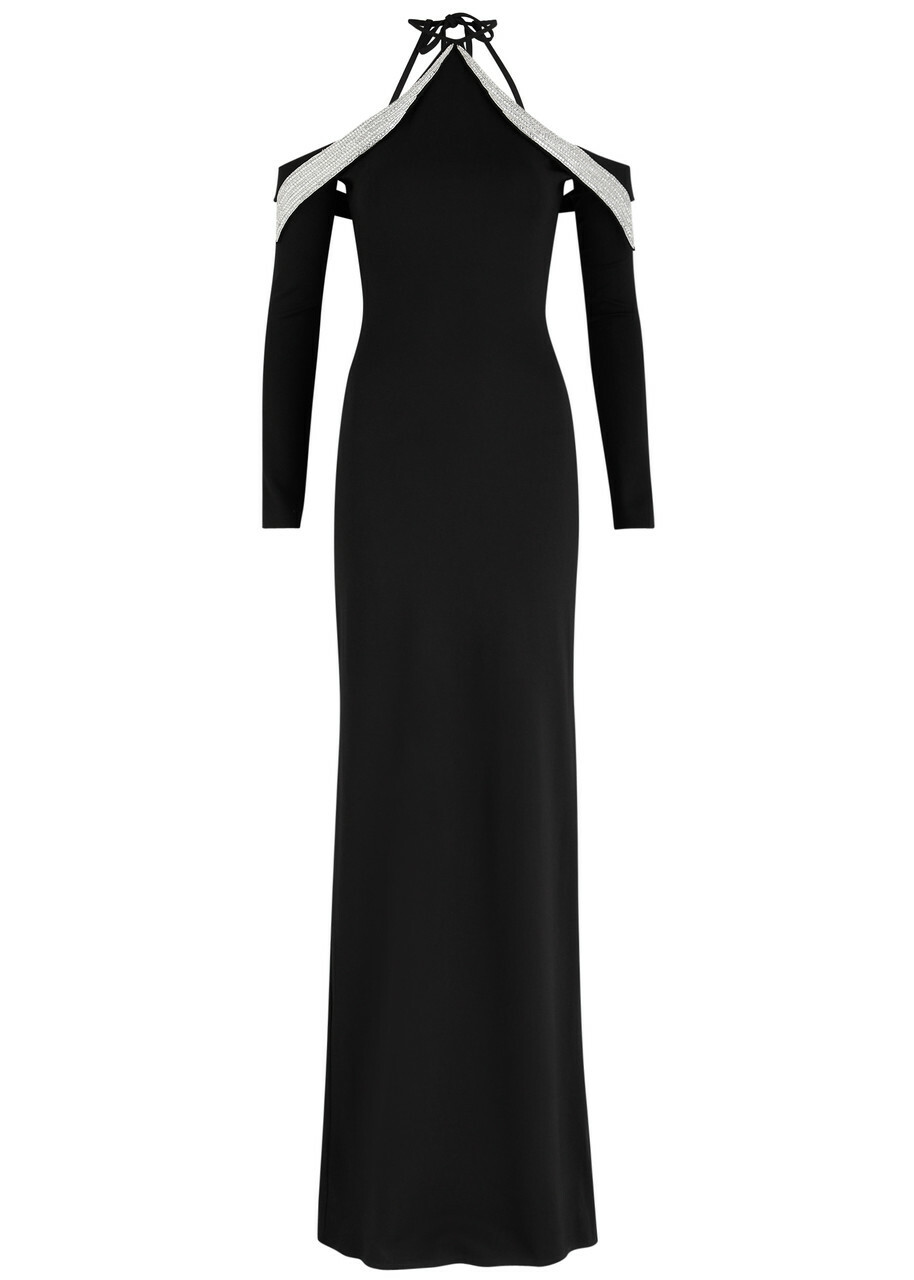 black strapless flowy dress Impress Me
