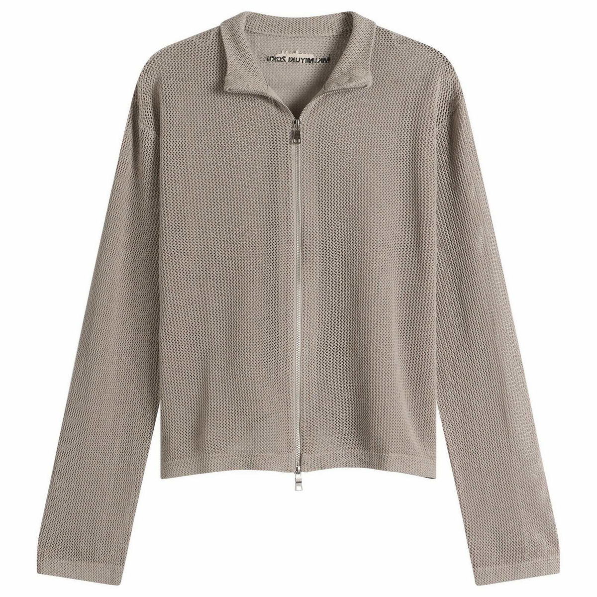 MKI Men's Linen Loose Knit Track Jacket in Taupe