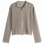 MKI Men's Linen Loose Knit Track Jacket in Taupe