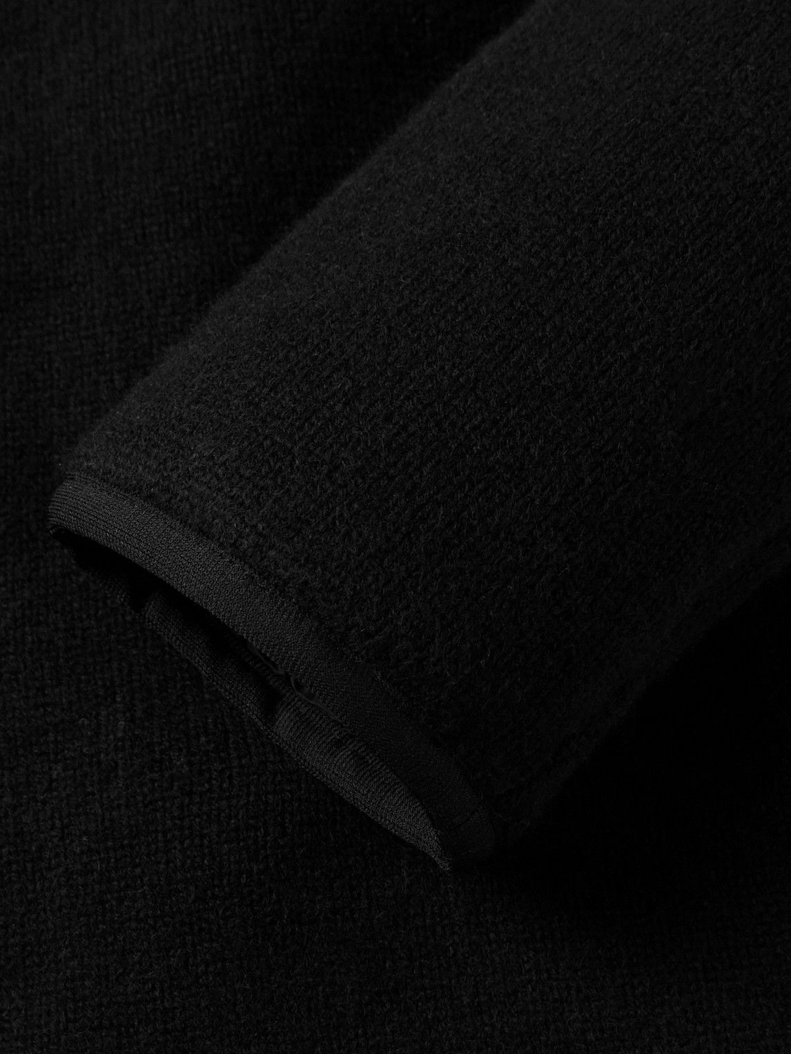 James Perse - Suede-Trimmed Cashmere Car Coat - Black
