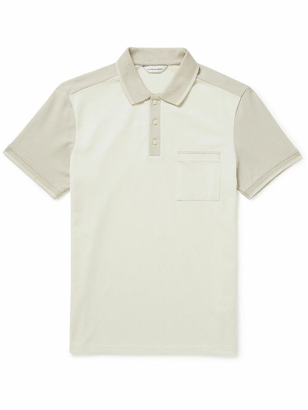 Photo: Club Monaco - Colour-Block Cotton-Blend Piqué Polo Shirt - Neutrals