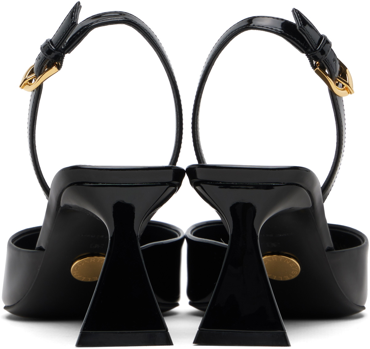 Stella McCartney Black Elsa Patent Slingback Heels