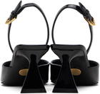 Stella McCartney Black Elsa Patent Slingback Heels