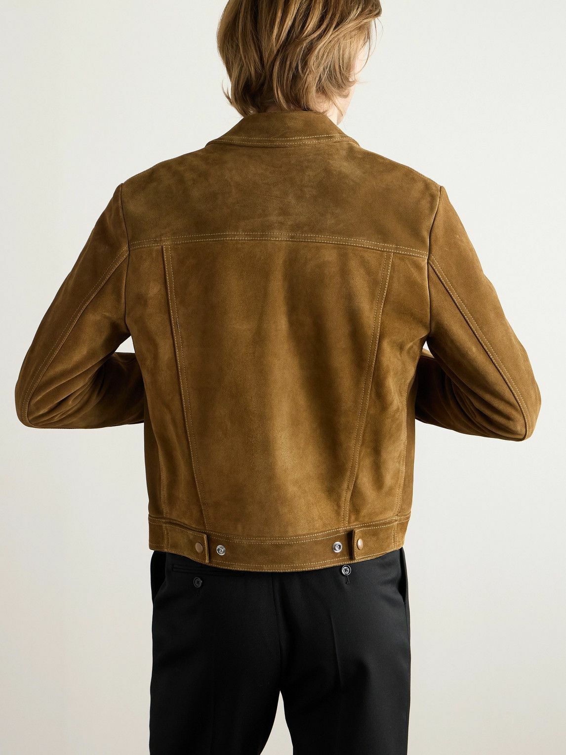 CELINE - Suede Trucker Jacker - Brown