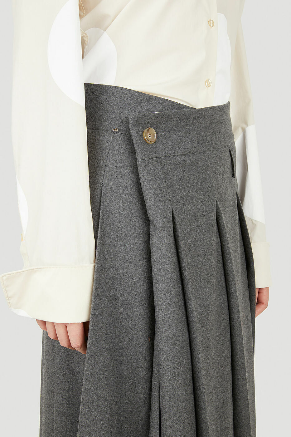 Baviera Pleated Skirt in Grey Sportmax