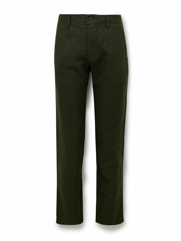 Photo: NN07 - Theo 1454 Tapered Linen Trousers - Green