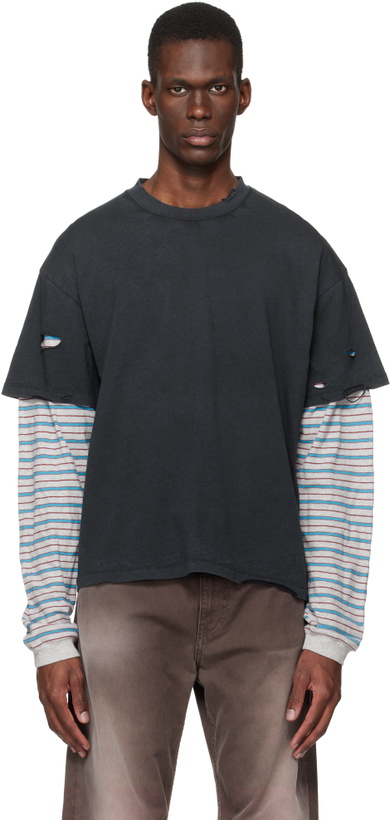 Photo: Stockholm (Surfboard) Club Black Back Logo Layered T-shirt