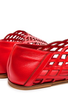 Gia Borghini Peek-a-boo Leather Ballerina Flats Red