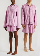 Tekla Unisex Poplin Pyjama Shorts Pink