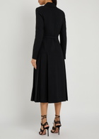 Emilia Wickstead Chaney Belted Wool Midi Dress Black