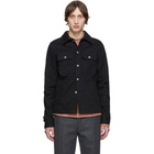 Maison Margiela Black Denim and Pinstripe Jacket